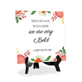 Since We Have Such A Hope, We Are Very Bold. Corinthians 3:12 5"x 5" Square Table Sign With Acrylic Easel | Religious Bible Quotes Decor