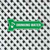 Arrow Shape Drinking Water 12x4" Wall or Door Sign | Public Signage