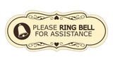 Designer Please Ring Bell for Assistance (Classic Bell) Wall or Door Sign
