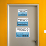 Classic Framed Plus Assistant Pastor – Here To Support and Serve Door or Wall Sign | Church and Place of Worship Signs