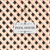 Pool House 5x10 Hanging Plus Wall or Door Sign | Rustic Twine | Range of Vibrant Decor Styles | Room Signs For Home and Business