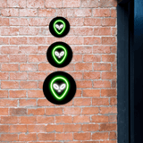 Circle Plus Ovni Neon Graphic Style Wall or Door Sign | Live Streamer Gaming Themed Decoration