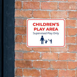 Classic Framed Plus Children’s Play Area – Supervised Play Only Door or Wall Sign | Child Safety Business Signs