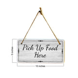 Pick Up Food Here 5x10 Hanging Plus Wall or Door Sign | Restaurant Signage