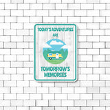 Portrait Round Plus Today's Adventures Are Tomorrow's Memories Door or Wall Sign | Camping RV Decoration