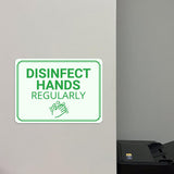 Classic Framed Plus Disinfect Hands Regularly Door or Wall Sign | Hygiene and Safety Signage