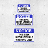 Classic Framed Plus Notice This Sink Is For Utensils Washing Only Door or Wall Sign | Office Housekeeping Signage