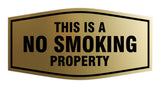 Signs ByLITA Fancy This is a No Smoking Property Durable ABS Plastic Laser Engraved Easy Installation Elegant Design Wall or Door Sign
