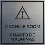 Signs ByLITA Square Machine Room Door or Wall Sign | Spanish Bilingual Warehouse and Factory Health and Safety Signs