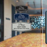 Signs ByLITA Fancy Please Wait Here for Your Turn. We'll Be With You Soon Easy Installation | Durable Construction | Barbers | Grooming and Styling | Hair Wall or Door Sign