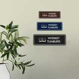 Signs ByLITA Standard Whiskey Tumblers Door or Wall Sign Easy Installation | Durable Construction | Kitchen Essentials | Hygiene | AirBnB Signs