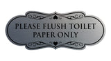 Designer Please Flush Toilet Paper Only Wall or Door Sign