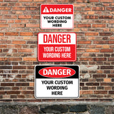 Classic Framed Plus Custom Danger Wall or Door Sign | Customizable Warning Sign For Homes and Businesses | Health and Safety Signage