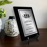 BBQ Master Competition Customizable Black Frame Award Plaque | Easel Mount Option | Achievement and Recognition Personalizable Plaques