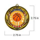 All Quality Wreath Design Basketball Medal | Competition | High Quality Metal Medal - 1st, 2nd, 3rd Place