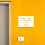 Classic Framed Plus No Eating or Drinking in Medical Zones Door or Wall Sign | Hygiene and Safety Signage