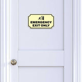 Notched Standard Emergency Exit Only Wall or Door Sign | Warning/Safety/Precaution