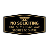 Signs ByLITA Fancy No Soliciting, Unless You Have War Stories to Share Easy Installation | Honor Veterans with Military Signs | US Pride | Businesses and Homes Wall or Door Sign