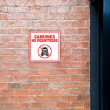 Square Plus Camiones No Permitidos Wall or Door Sign | Spanish | Health & Safety Warehouse Business Signage