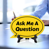 Ask Me A Question Oval Speech Bubble (6 x 4") Table Sign With Acrylic Easel