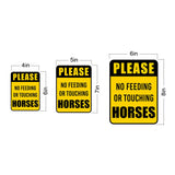 Portrait Round Plus Please No Feeding Or Touching Horses Wall or Door Sign | Farm/Barn Warning Signage
