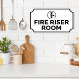 Notched Standard Fire Riser Room Wall or Door Sign | Fire/Emergency/Electrical/Security Safety Signs