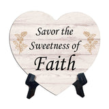 Reflective Religious Quote Signs Heart Table Sign with Acrylic Stand (6x5")