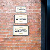 Classic Framed Plus Oficina del Pastor — Pastor's Office Door or Wall Sign | Spanish - Church Room & Area Signs