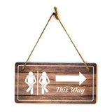 Restroom Signs | Rustic Oak Wood 5 x 10" Hanging Signs