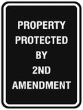 Signs ByLITA Portrait Round Property Protected By 2nd Amendment Sign - Laser-Engraved Lettering | Durable ABS Plastic | Vibrant Colors | Powerful Foam Tape