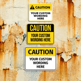 Classic Framed Plus Custom Caution Wall or Door Sign | Customizable Warning Sign For Homes and Businesses | Health and Safety Signage