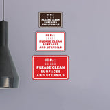 Classic Framed Please Clean Surfaces and Utensils Wall or Door Sign