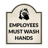 Employees Must Wash Hands' Headstone ? Wall/Door Restroom & Hygiene Sign