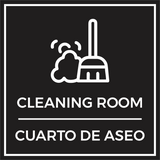 Signs ByLITA Square Cleaning Room Wall or Door Sign | Spanish Bilingual Business And Office Signs