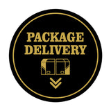 Signs ByLITA Circle Package Delivery (Package Arrow Down) Wall or Door Sign