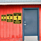 Portrait Round Plus Construction Zone Adult Supervision Required Wall or Door Sign | Health And Safety Signage