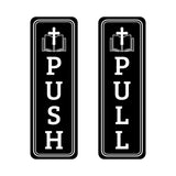 Signs ByLITA Vertical Push and Pull Door Signs (Bible and Cross) Door Sign