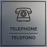 Signs ByLITA Square Telephone Door or Wall Sign | Spanish Bilingual Office Business Signs