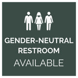Square Plus Gender-neutral Restroom Available Wall or Door Sign | General Restroom Information
