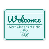Classic Framed Plus Welcome – We’re Glad You’re Here! Door or Wall Sign | Medical Facility Greeting & Reception