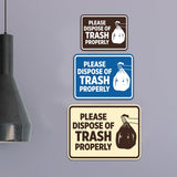 Signs ByLITA Classic Framed Please Dispose Of Trash Properly Wall or Door Sign