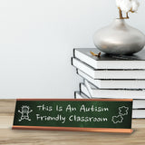 This Is An Autism Friendly Classroom Rose Gold Frame Desk Sign (2x8") | Classroom Special Needs Support