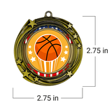 All Quality Stars Design Basketball Medal - 1st, 2nd, 3rd Place