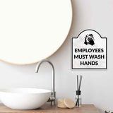 Employees Must Wash Hands' Headstone ? Wall/Door Restroom & Hygiene Sign