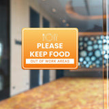 Classic Framed Plus Please Keep Food Out of Work Areas Door or Wall Sign | General Security Notice