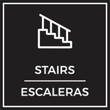 Signs ByLITA Square Stairs Wall or Door Sign | Spanish Bilingual Business and Office Signs