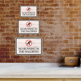 Classic Framed Plus No Running In the Hallways Door or Wall Sign | Children's Warning and Safety Signs