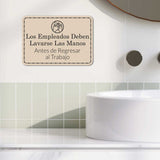 Classic Framed Los Empleados Deben Lavarse Las Manos Antes de Regresar al Trabajo — Wall or Door Sign | Wash Hands Spanish - Sign