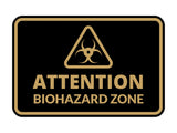 Signs ByLITA Classic Framed Attention: Biohazard Zone Door or Wall Sign Easy Installation | Health And Safety | Building And Warning Signs