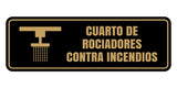 Signs ByLITA Standard Cuarto de Rociadores contra incendios Wall or Door Sign | Spanish Fire Safety Signs